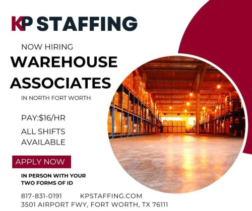 Photo post from KP Staffing Agency (Fort Worth Branch).