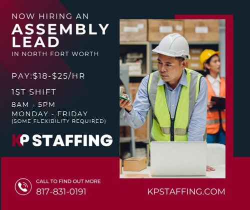 Photo post from KP Staffing Agency (Fort Worth Branch).