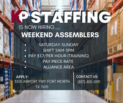 Photo post from KP Staffing Agency (Fort Worth Branch).