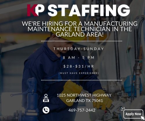 Photo post from KP Staffing Agency (Garland Branch).