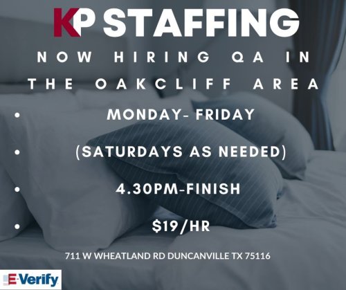 Photo post from KP Staffing Agency (Duncanville Branch).