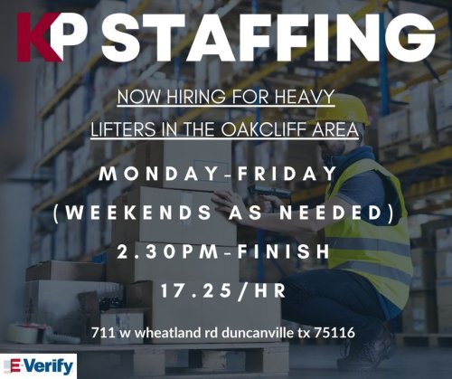 Photo post from KP Staffing Agency (Duncanville Branch).