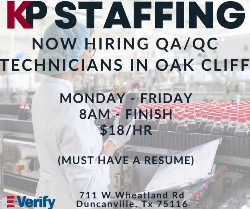 Photo post from KP Staffing Agency (Duncanville Branch).