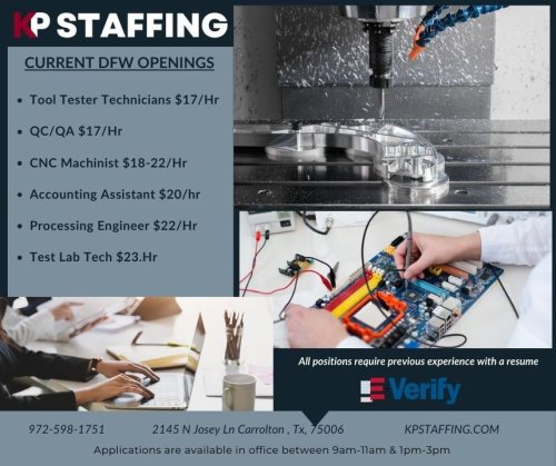 Photo post from KP Staffing Agency (Carrollton Branch).