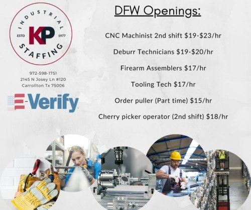 Photo post from KP Staffing Agency (Carrollton Branch).