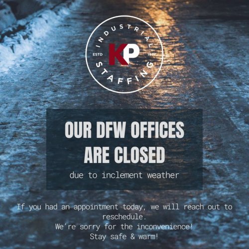 Photo post from KP Staffing Agency (Irving Branch).