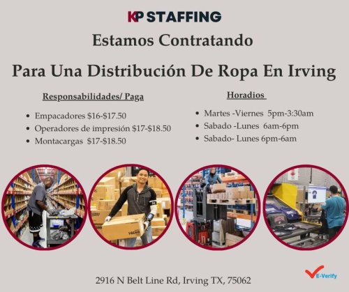 Photo post from KP Staffing Agency (Irving Branch).
