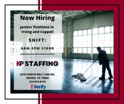 Photo post from KP Staffing Agency (Irving Branch).