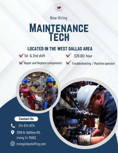 Photo post from KP Staffing Agency (Irving Branch).