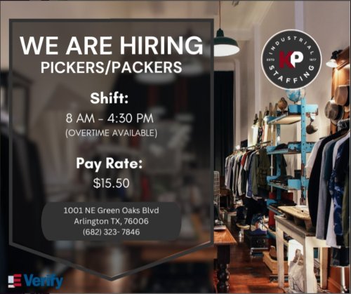 Photo post from KP Staffing Agency (Arlington Branch).