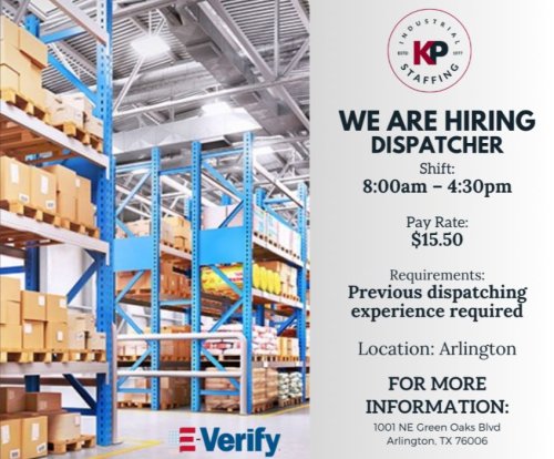 Photo post from KP Staffing Agency (Arlington Branch).