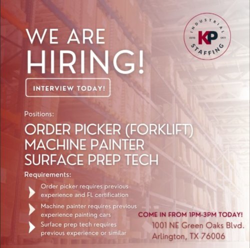 Photo post from KP Staffing Agency (Arlington Branch).