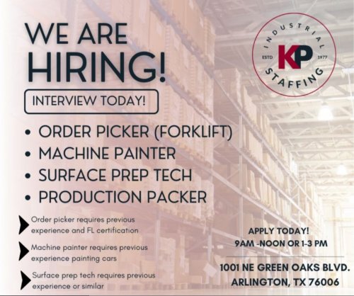 Photo post from KP Staffing Agency (Arlington Branch).