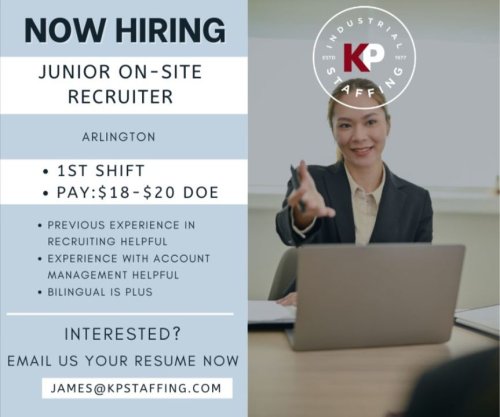 Photo post from KP Staffing Agency (Arlington Branch).