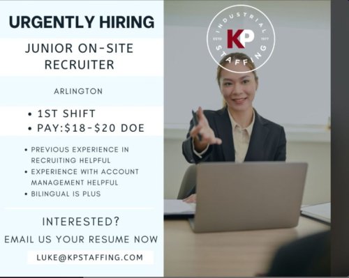 Photo post from KP Staffing Agency (Arlington Branch).