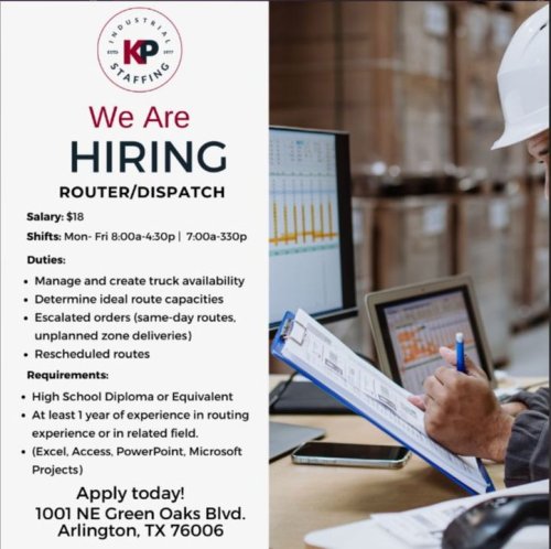 Photo post from KP Staffing Agency (Arlington Branch).