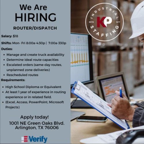Photo post from KP Staffing Agency (Arlington Branch).