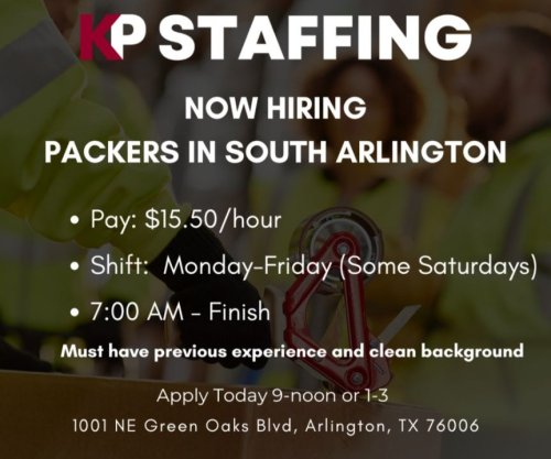 Photo post from KP Staffing Agency (Arlington Branch).