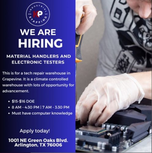 Photo post from KP Staffing Agency (Arlington Branch).