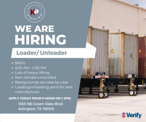 Photo post from KP Staffing Agency (Arlington Branch).