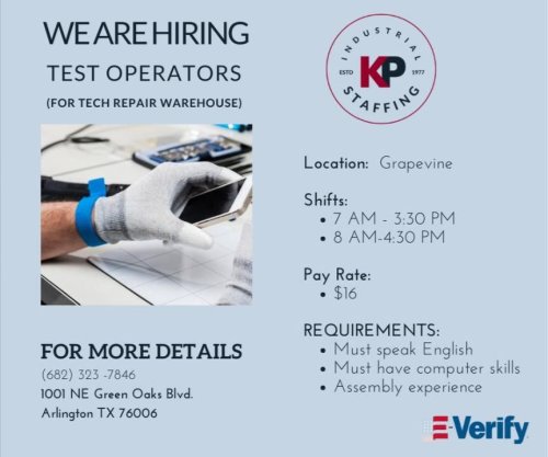 Photo post from KP Staffing Agency (Arlington Branch).
