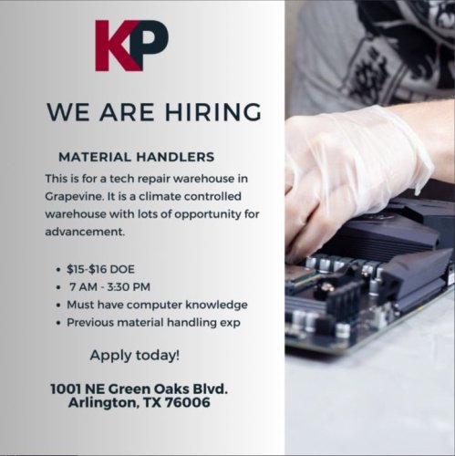 Photo post from KP Staffing Agency (Arlington Branch).