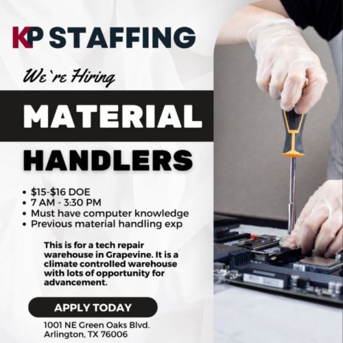 Photo post from KP Staffing Agency (Arlington Branch).