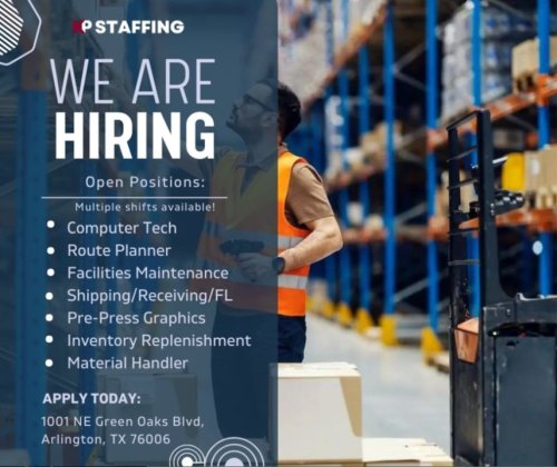 Photo post from KP Staffing Agency (Arlington Branch).