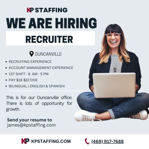Photo post from KP Staffing Agency (Arlington Branch).