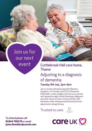 Photo post from Cuttlebrook Hall Care Home.