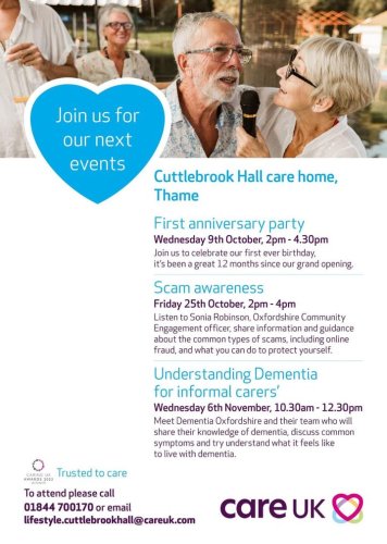 Photo post from Cuttlebrook Hall Care Home.