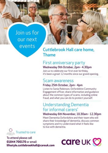 Photo post from Cuttlebrook Hall Care Home.