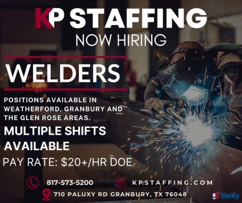 Photo post from KP Staffing Agency (Granbury Branch).