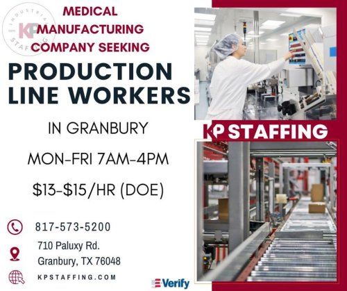 Photo post from KP Staffing Agency (Granbury Branch).