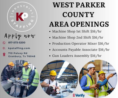 Photo post from KP Staffing Agency (Granbury Branch).