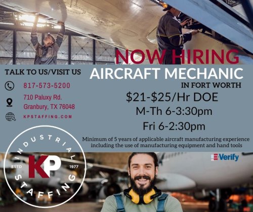 Photo post from KP Staffing Agency (Granbury Branch).