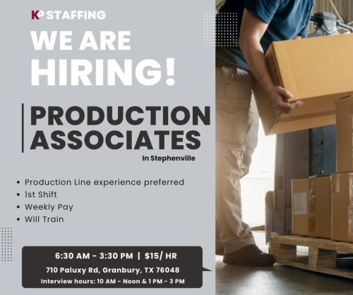 Photo post from KP Staffing Agency (Granbury Branch).