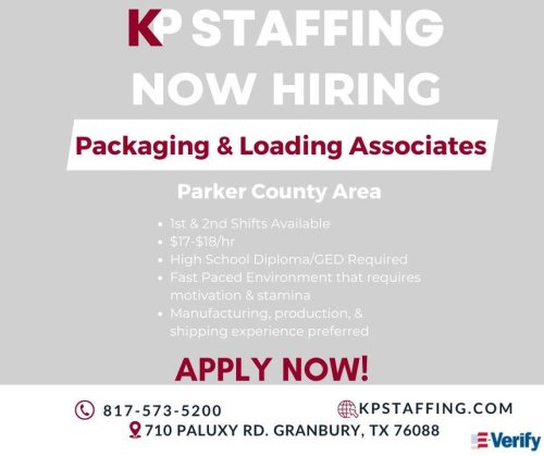 Photo post from KP Staffing Agency (Granbury Branch).