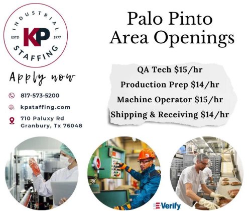 Photo post from KP Staffing Agency (Granbury Branch).