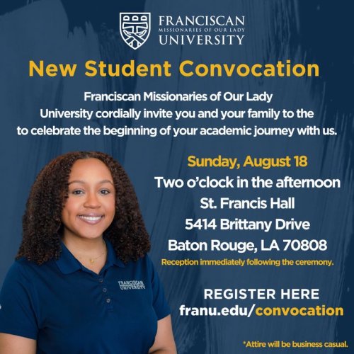 Photo post from Franciscan Missionaries of Our Lady University.