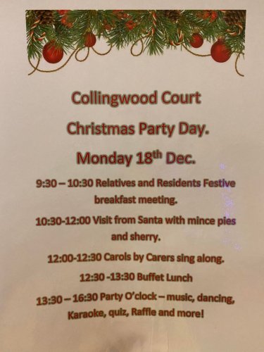 Photo post from Collingwood Court care home.