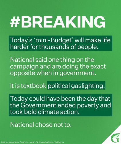 Photo post from @NZGreens.