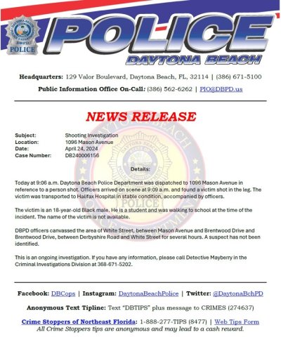 Photo post from daytonabeachpolice.