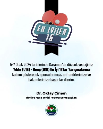 Photo post from turkiyemasatenisifederasyonu.