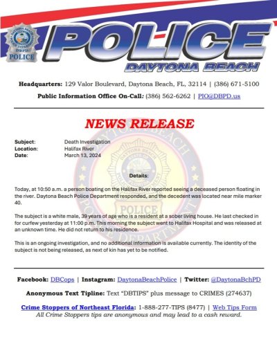 Photo post from daytonabeachpolice.