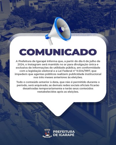 Photo post from prefeituradeigarape.