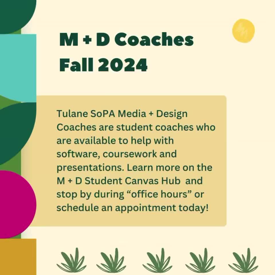 Carousel post from tulane.sopa.media.and.design.