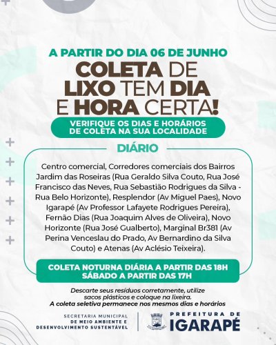 Photo post from prefeituradeigarape.