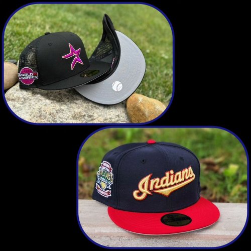 Cleveland Indians Hat Baseball Cap Fitted 7 3/8 Mitchell & Ness
