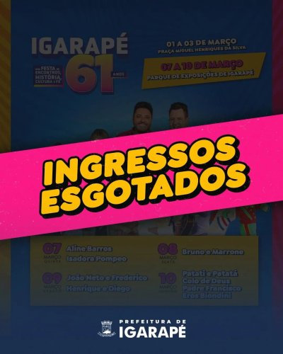 Photo post from prefeituradeigarape.